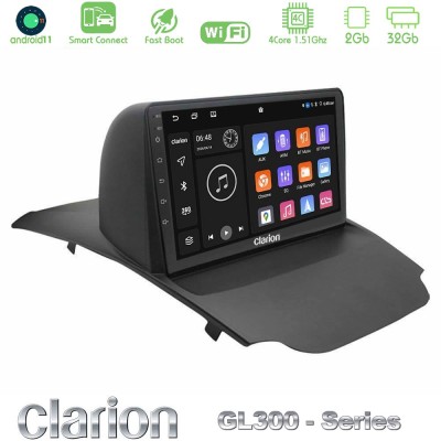 Clarion GL300 Series 4Core Android11 2+32GB Ford Ecosport 2014-2017 Navigation Multimedia Tablet 9