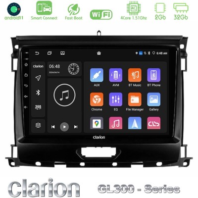 Clarion GL300 Series 4Core Android11 2+32GB Ford Ranger 2017-2022 Navigation Multimedia Tablet 9