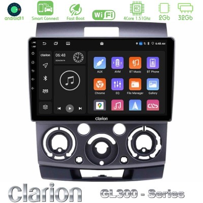 Clarion GL300 Series 4Core Android11 2+32GB Ford Ranger/Mazda BT50 Navigation Multimedia Tablet 9