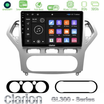 Clarion GL300 Series 4Core Android11 2+32GB Ford Mondeo 2007-2010 AUTO A/C Navigation Multimedia Tablet 10