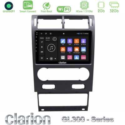 Clarion GL300 Series 4Core Android11 2+32GB Ford Mondeo 2004-2007 Navigation Multimedia Tablet 9