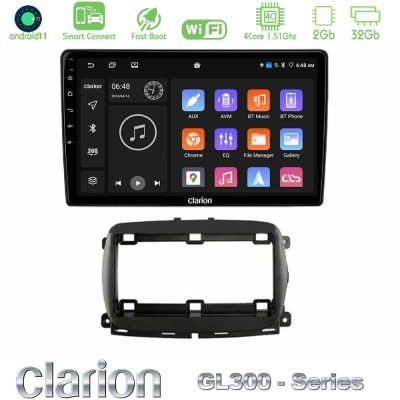 Clarion GL300 Series 4Core Android11 2+32GB  Fiat 500 2016> Navigation Multimedia Tablet 9