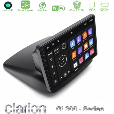 Clarion GL300 Series 4Core Android11 2+32GB Fiat Doblo 2002-2009 Navigation Multimedia Tablet 10