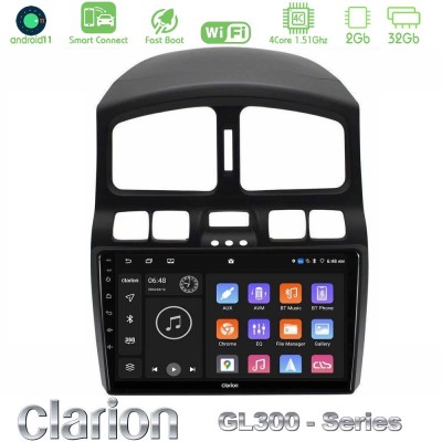 Clarion GL300 Series 4Core Android11 2+32GB Hyundai Santa Fe 2000-2006 Navigation Multimedia Tablet 9