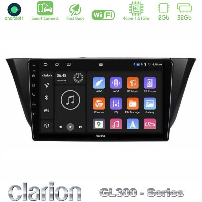 Clarion GL300 Series 4Core Android11 2+32GB Iveco Daily 2014-2025 Navigation Multimedia Tablet 9