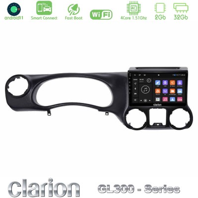 Clarion GL300 Series 4Core Android11 2+32GB Jeep Wrangler 2011-2014 Navigation Multimedia Tablet 10