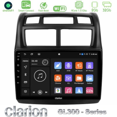 Clarion GL300 Series 4Core Android11 2+32GB Kia Sportage 2008-2011 Navigation Multimedia Tablet 9