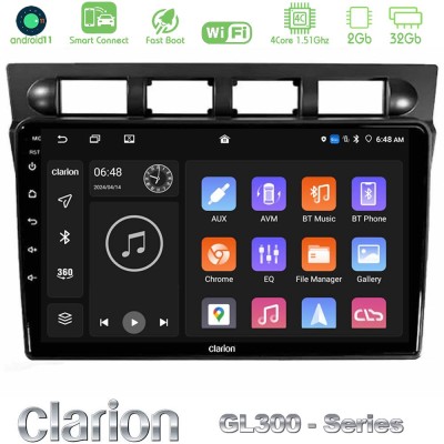 Clarion GL300 Series Kia Picanto 2004-2007 4Core Android11 2+32GB Navigation Multimedia Tablet 9