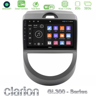 Clarion GL300 Series 4Core Android11 2+32GB Kia Soul 2009-2011 Navigation Multimedia Tablet 9