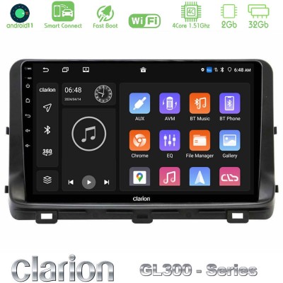 Clarion GL300 Series 4Core Android11 2+32GB Kia Ceed 2018-2023 Navigation Multimedia Tablet 10
