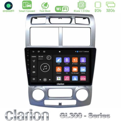 Clarion GL300 Series 4Core Android11 2+32GB Kia Sportage 2005-2008 Navigation Multimedia Tablet 9