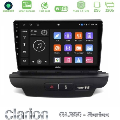 Clarion GL300 Series 4Core Android11 2+32GB Kia Ceed 2018-2023 Navigation Multimedia Tablet 9