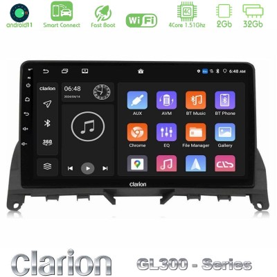 Clarion GL300 Series 4Core Android11 2+32GB Mercedes C-Class W204 2008-2011 Navigation Multimedia Tablet 9