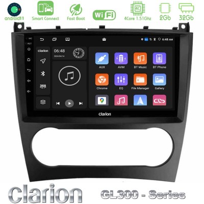 Clarion GL300 Series 4Core Android11 2+32GB Mercedes W203 Facelift Navigation Multimedia Tablet 9