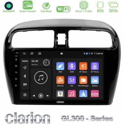 Clarion GL300 Series 4Core Android11 2+32GB Mitsubishi Space Star 2013-2016 Navigation Multimedia Tablet 9