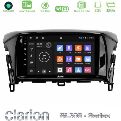 Clarion GL300 Series 4Core Android11 2+32GB Mitsubishi Eclipse Cross Navigation Multimedia Tablet 9