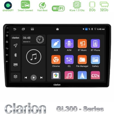 Clarion GL300 Series 4Core Android11 2+32GB Mitsubishi Outlander 2002 – 2007 Navigation Multimedia Tablet 10