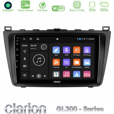 Clarion GL300 Series 4Core Android11 2+32GB Mazda 6 2008-2012 Navigation Multimedia Tablet 9