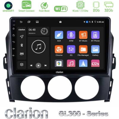 Clarion GL300 Series 4Core Android11 2+32GB Mazda MX-5 2006-2008 Navigation Multimedia Tablet 9