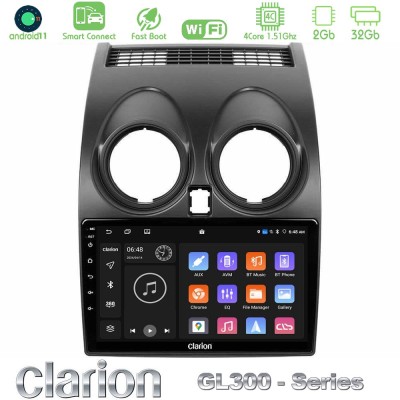 Clarion GL300 Series 4Core Android11 2+32GB Nissan Qashqai J10 Navigation Multimedia Tablet 9