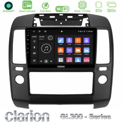 Clarion GL300 Series 4Core Android11 2+32GB Nissan Navara Navigation Multimedia Tablet 9