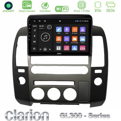 Clarion GL300 Series 4Core Android11 2+32GB  Nissan Navara D40 2006-2012 (με εργ.οθόνη) Navigation Multimedia Tablet 9