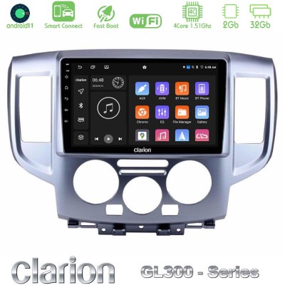 Clarion GL300 Series 4Core Android11 2+32GB Nissan NV200 Navigation Multimedia Tablet 9