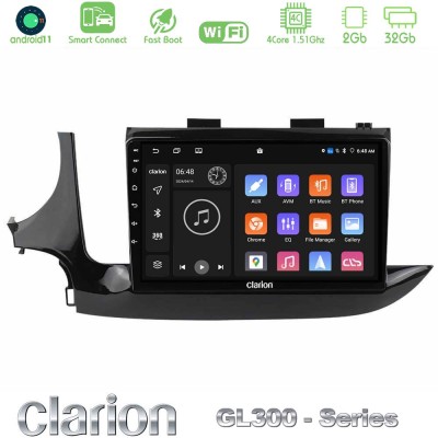Clarion GL300 Series 4Core Android11 2+32GB Opel Mokka 2016-2020 Navigation Multimedia Tablet 9