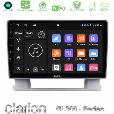 Clarion GL300 Series 4Core Android11 2+32GB Opel Astra J 2010-2014 Navigation Multimedia Tablet 9