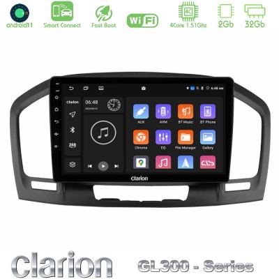 Clarion GL300 Series 4Core Android11 2+32GB Opel Insignia 2008-2013 Navigation Multimedia Tablet 9