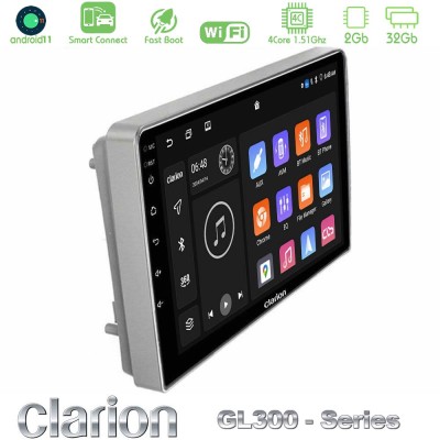 Clarion GL300 Series 4Core Android11 2+32GB Opel Astra/Corsa/Antara/Zafira Navigation Multimedia Tablet 9