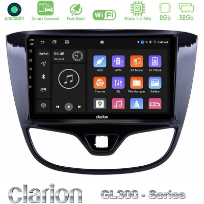 Clarion GL300 Series 4Core Android11 2+32GB Opel Karl 2017-2019 Navigation Multimedia Tablet 9