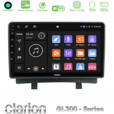 Clarion GL300 Series 4Core Android11 2+32GB Opel Zafira Navigation Multimedia Tablet 9