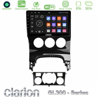 Clarion GL300 Series 4Core Android11 2+32GB Peugeot 3008 AUTO A/C Navigation Multimedia Tablet 9