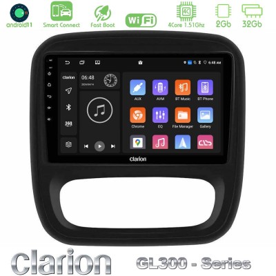 Clarion GL300 Series 4Core Android11 2+32GB Renault/Nissan/Opel/Fiat Navigation Multimedia Tablet 9
