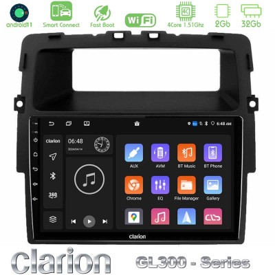 Clarion GL300 Series 4Core Android11 2+32GB Renault/Nissan/Opel Navigation Multimedia Tablet 10