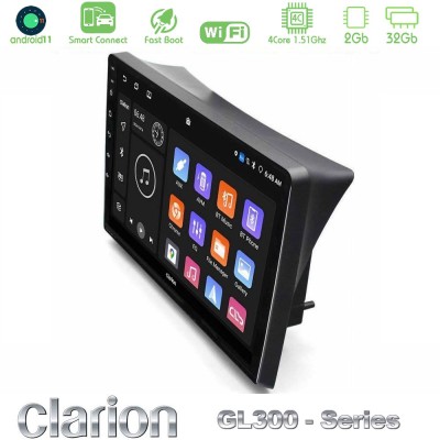 Clarion GL300 Series 4Core Android11 2+32GB Opel Vivaro/Renault Trafic/Nissan Primastar Navigation Multimedia Tablet 10