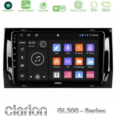 Clarion GL300 Series 4Core Android11 2+32GB Skoda Kodiaq/Karoq 2017-> Navigation Multimedia Tablet 10