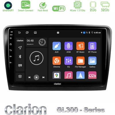Clarion GL300 Series 4Core Android11 2+32GB Skoda Superb 2008-2015 Navigation Multimedia Tablet 10