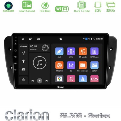 Clarion GL300 Series 4Core Android11 2+32GB Seat Ibiza 2008-2012 Navigation Multimedia Tablet 9