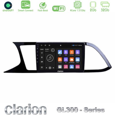 Clarion GL300 Series 4Core Android11 2+32GB Seat Leon 2013 – 2019 Navigation Multimedia Tablet 9