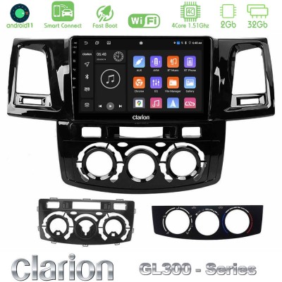 Clarion GL300 Series 4Core Android11 2+32GB Toyota Hilux 2007-2011 Navigation Multimedia Tablet 9