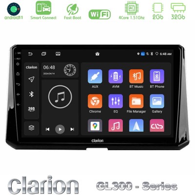 Clarion GL300 Series 4Core Android11 2+32GB Toyota Corolla 2019-2022 Navigation Multimedia Tablet 10