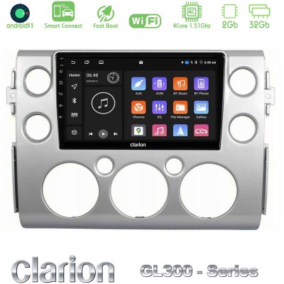 Clarion GL300 Series 4Core Android11 2+32GB Toyota FJ 2007-2014 Navigation Multimedia Tablet 9