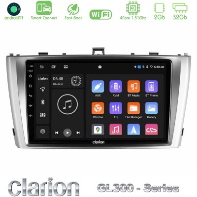 Clarion GL300 Series 4Core Android11 2+32GB Toyota Avensis T27 Navigation Multimedia Tablet 9