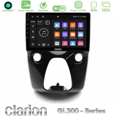 Clarion GL300 Series 4Core Android11 2+32GB Toyota Aygo | Citroen C1 | Peugeot 108 Navigation Multimedia 10