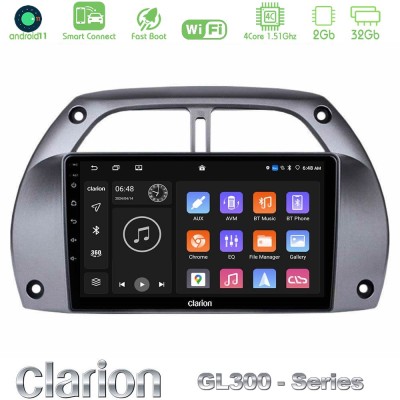 Clarion GL300 Series 4Core Android11 2+32GB Toyota RAV4 2001 - 2006 Navigation Multimedia Tablet 9