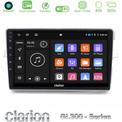 Clarion GL300 Series 4Core Android11 2+32GB Toyota Verso 2009-2018 Navigation Multimedia Tablet 9