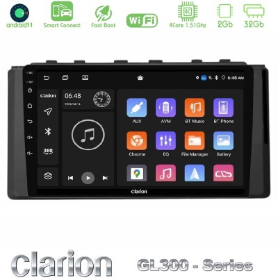 Clarion GL300 Series 4Core Android11 2+32GB Subaru BRZ / Toyota GR86 2022-> Navigation Multimedia Tablet 9