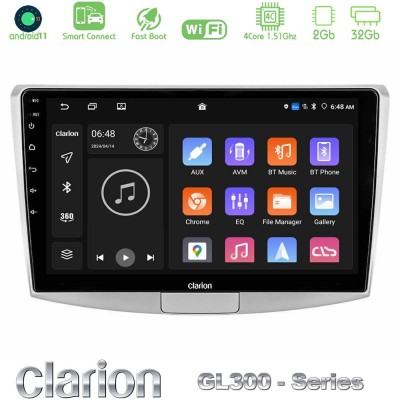 Clarion GL300 Series 4Core Android11 2+32GB VW Passat Navigation Multimedia Tablet 10